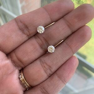 10kt Gold Leaverback CZ Earrings